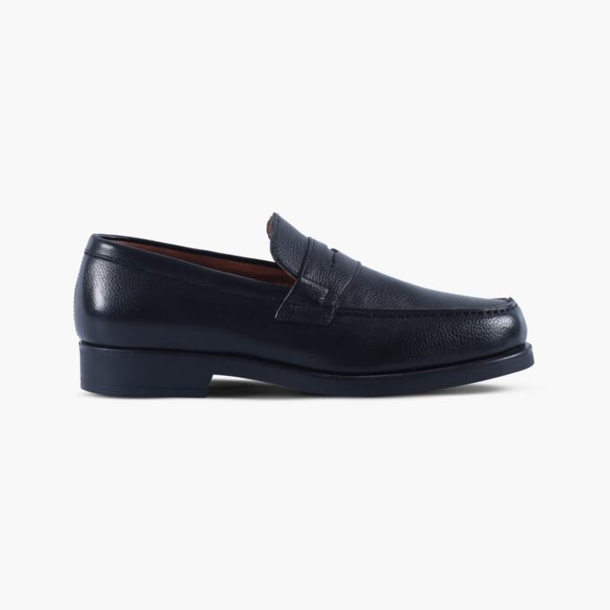 Men's black grain leather loafers