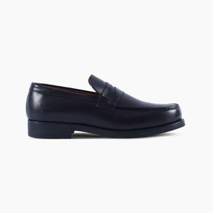 Men's Black Leather Loafers