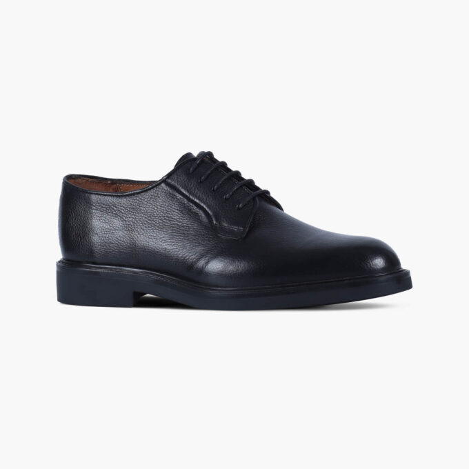 Men's black grain leather derbies