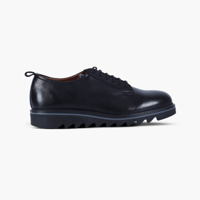 Men's Black Leather Fall Derbies