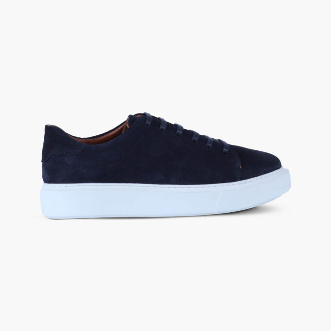 Men's Blue Suede Leather Sneakers