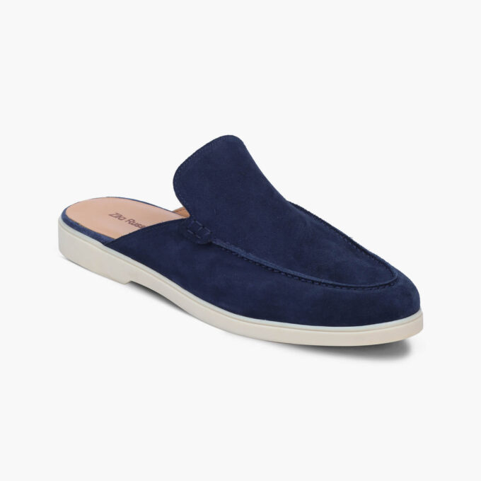 Men's Dark Blue Suede Leather Loafers