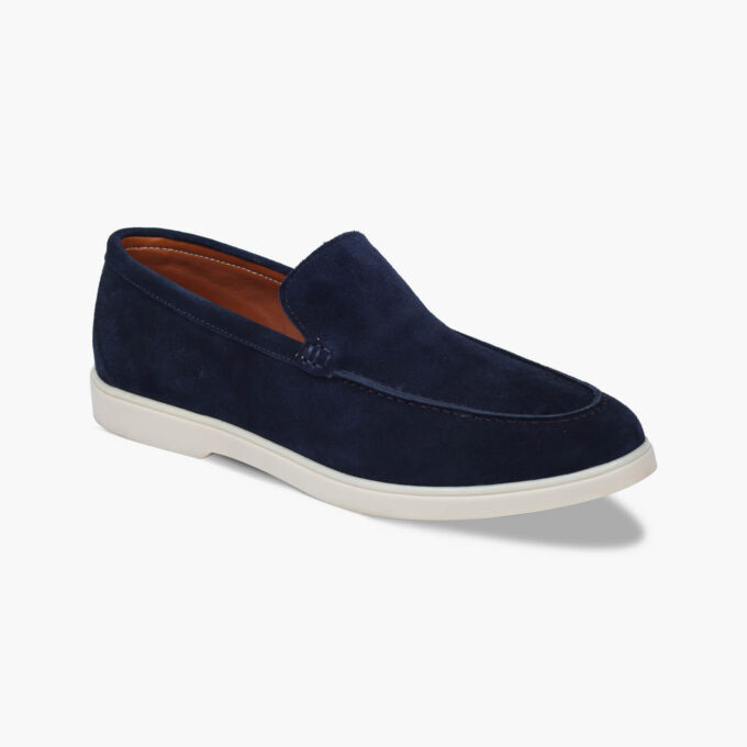 Men's Dark Blue Suede Leather Loafers