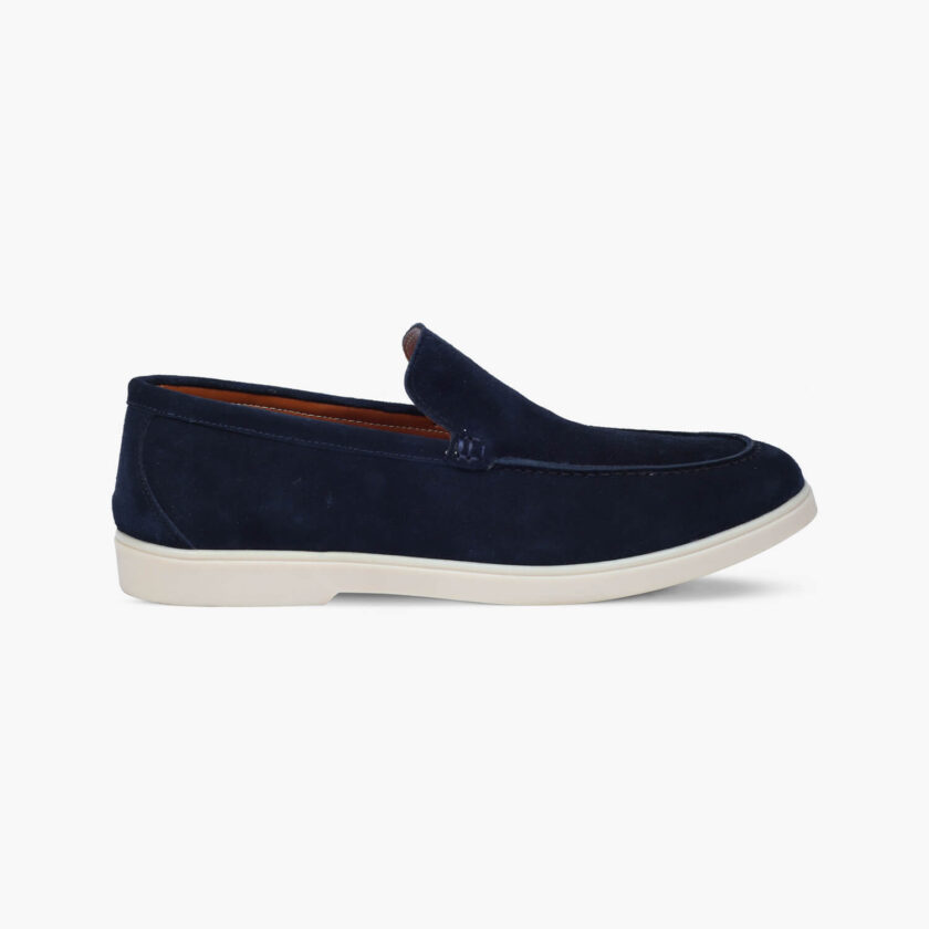 Men's Dark Blue Suede Leather Loafers