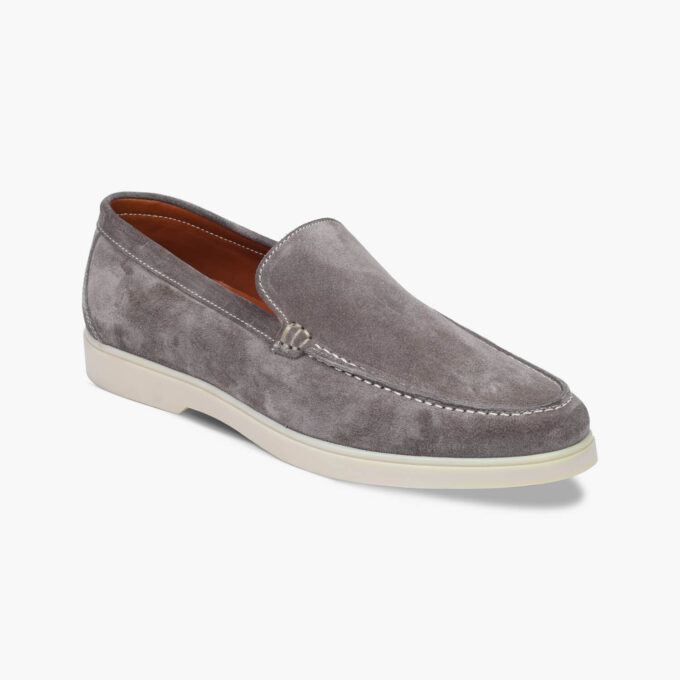 Men's Taupe Suede Leather Loafers