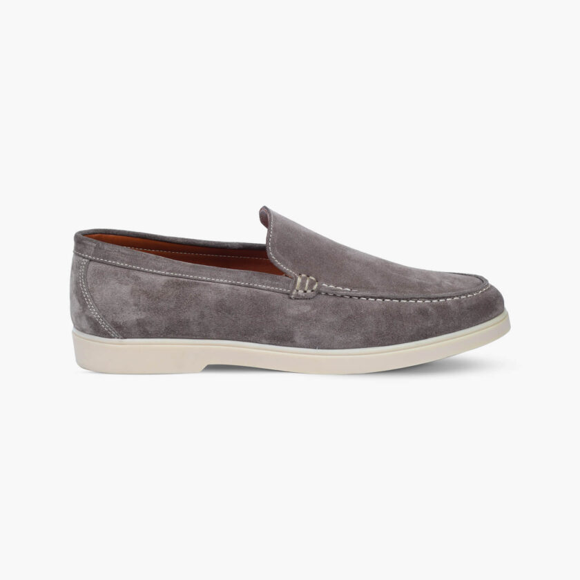 Men's Taupe Suede Leather Loafers