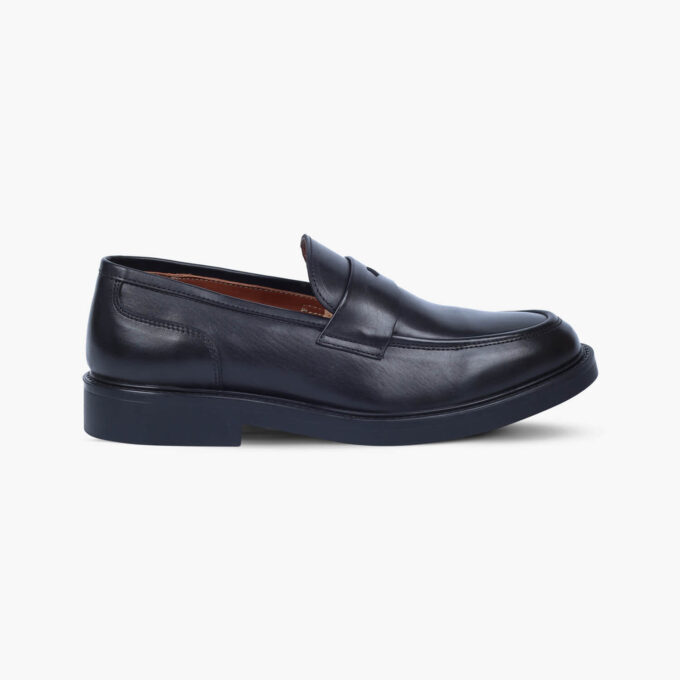 Men's Black Leather Loafers