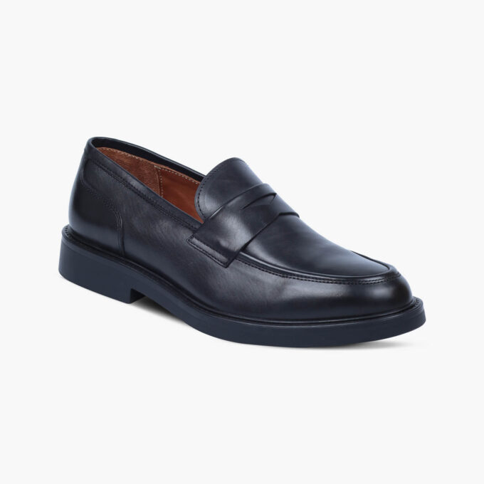 Men's Black Leather Loafers