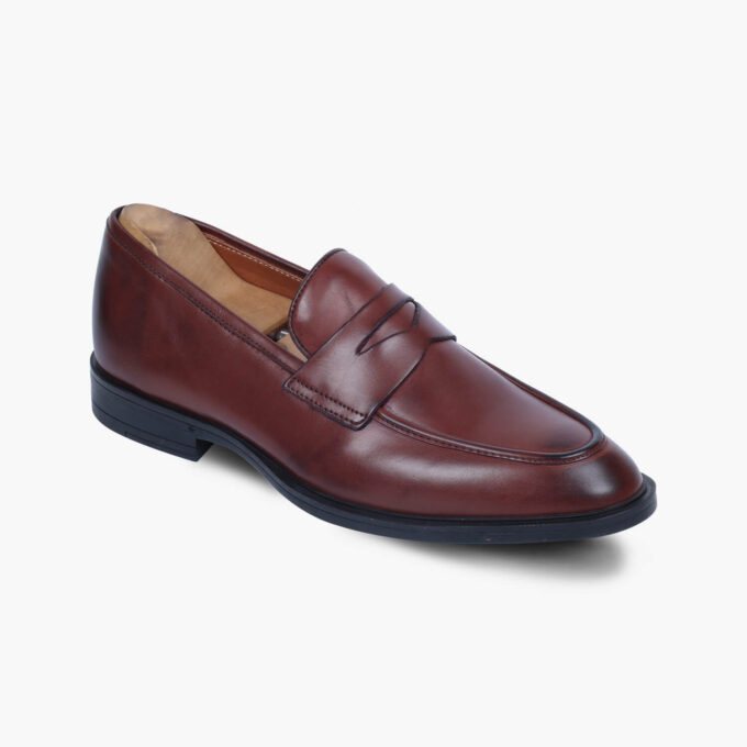 Men's Brown Leather Long Tip Loafers