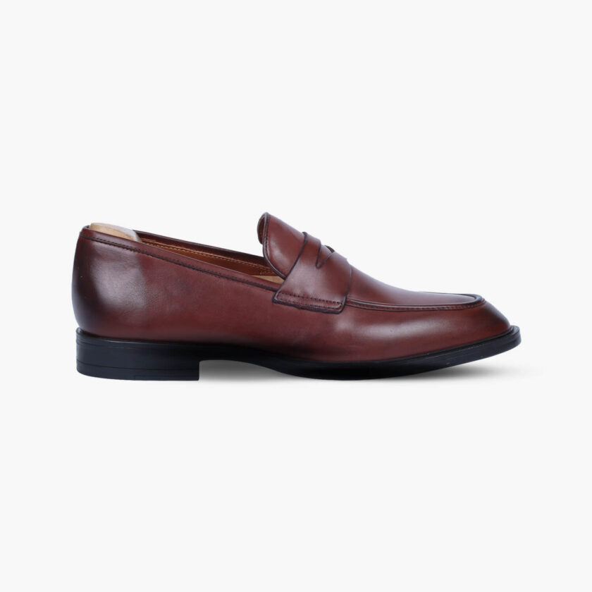 Men's Brown Leather Long Tip Loafers