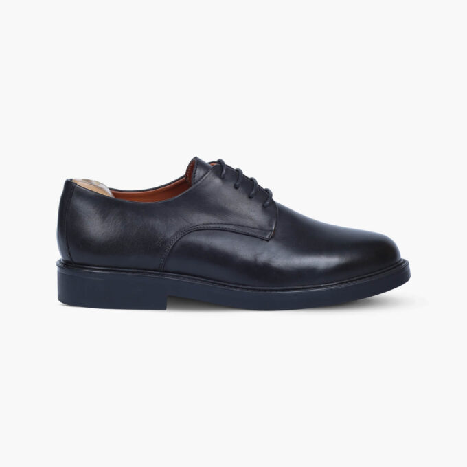 Men's Black Leather Derbies