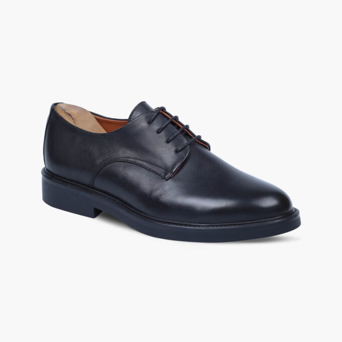 Men's Black Leather Derbies