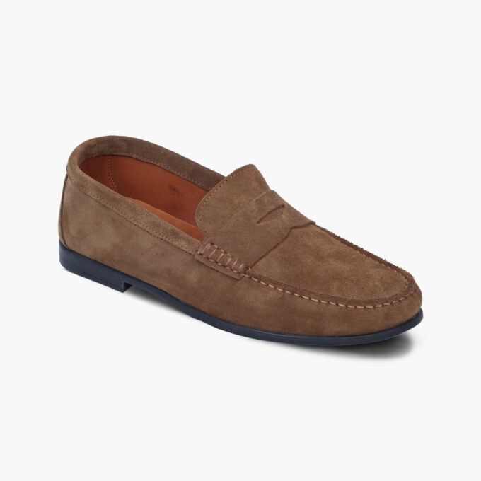 Men's Brown Suede Leather Moccasins