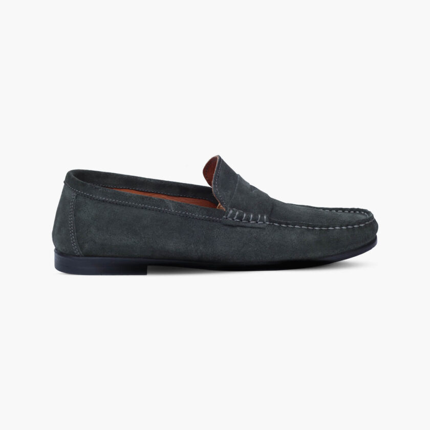 Men's Dark Green Suede Leather Moccasins