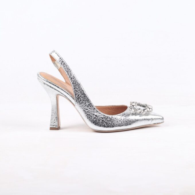 Ella silver leather
