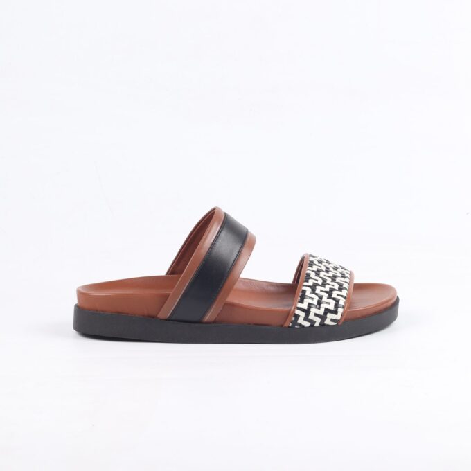 Greta black and tobacco leather