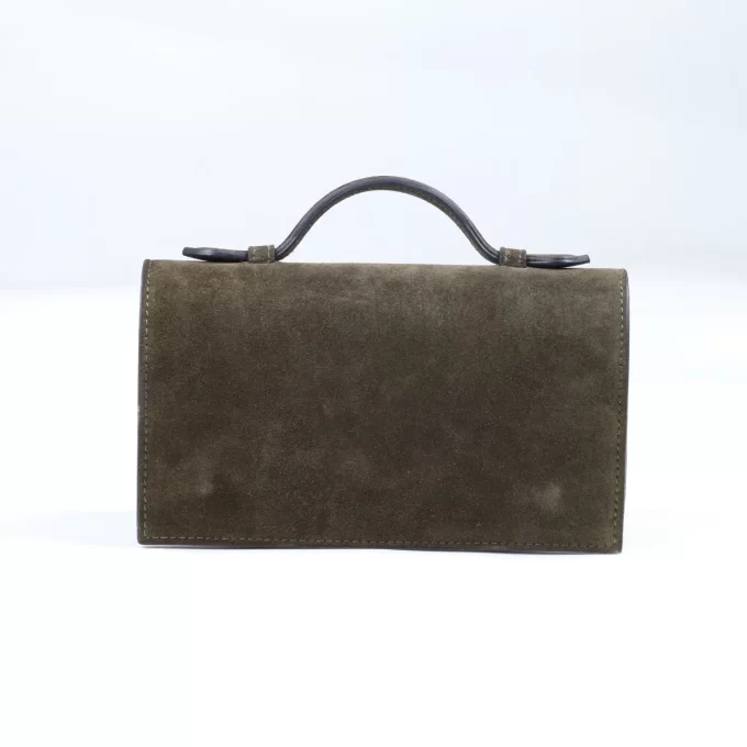 Grace dark green suede leather