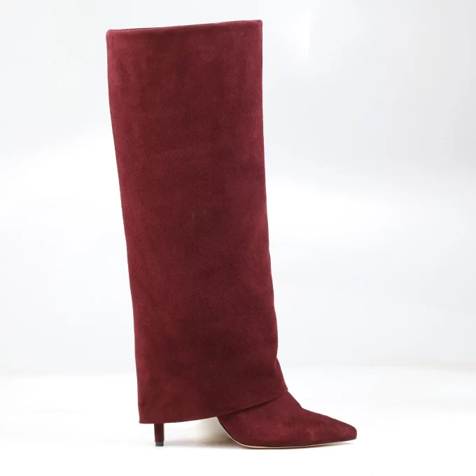 Nikkie burgundy suede leather