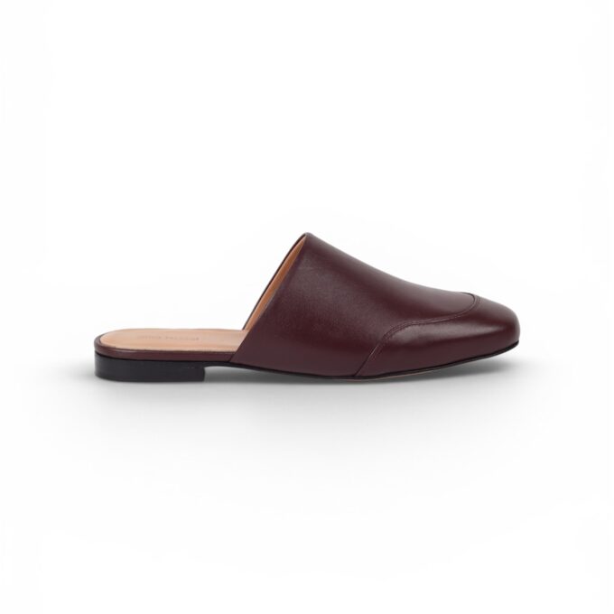 Enza Burgundy Leather Mule